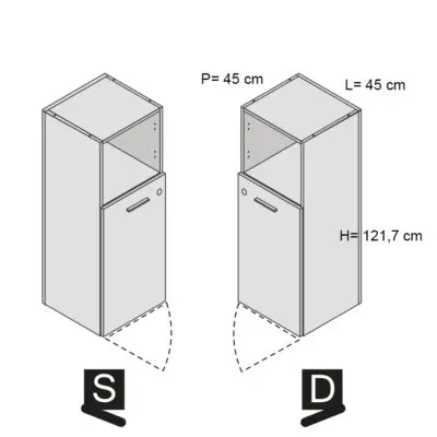 Kamos – armadio medio 120  con anta e giorno