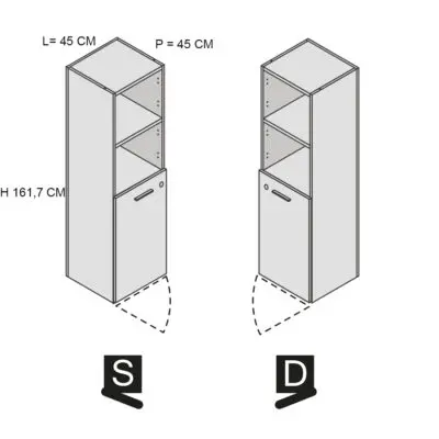 Kamos – armadio medio 160 con anta bassa