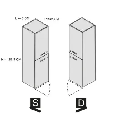 Kamos – armadio medio con due ante da 80