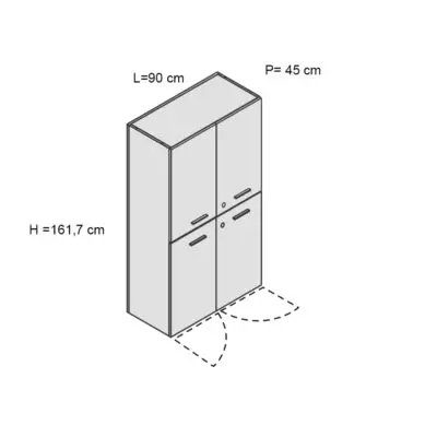 Kamos – armadio medio 160 doppia anta