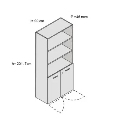 Kamos – armadio alto con ante basse cieche