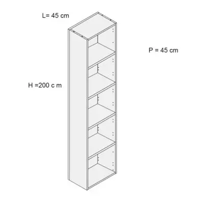 Kamos – armadio alto a giorno 200h