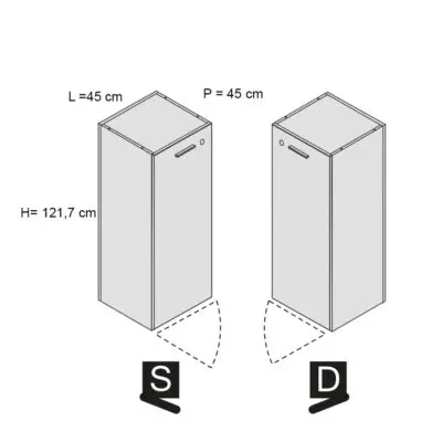 Kamos – armadio medio 120 con anta singola
