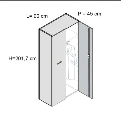 Kamos – armadio con ripiano ed asta