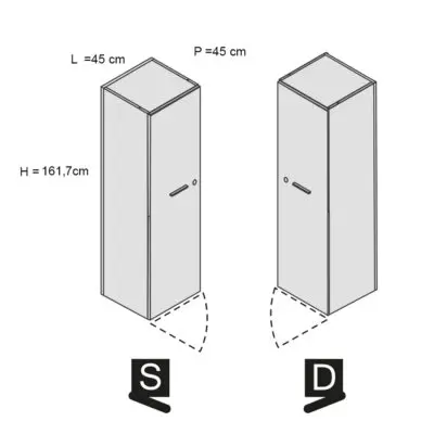 Kamos – armadio contenitore medio 160 anta intera