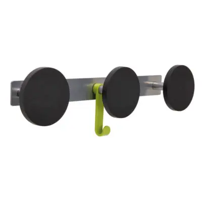 Appendiabiti da muro pomello nero 3 posti
