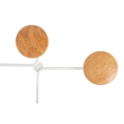 Appendiabiti da muro 6 posti in metallo e legno