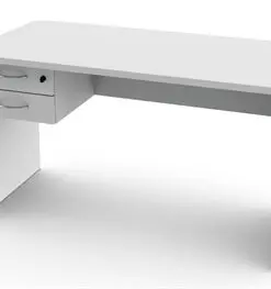 Scrivania pannellata con due cassetti