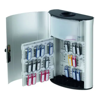 Cassetta portachiavi da parete Key Box Plus – 30,2x40x11,8 cm – 54 posti – grigio