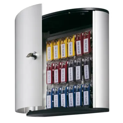 Cassetta portachiavi da parete Key Box – 30,2×11,8×28 cm – 18 posti – grigio –