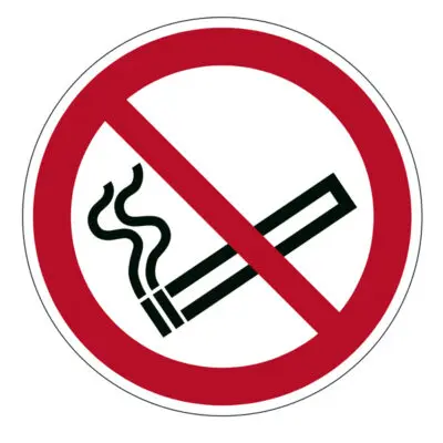 Pittogramma adesivo – da terra – “Vietato fumare” – diametro 43 cm –