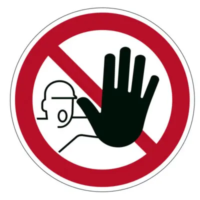 Pittogramma adesivo – da terra – “Accesso vietato” – diametro 43 cm