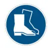 Pittogramma adesivo – da terra – “Calzature di sicurezza obbligatorie” – diametro 43 cm –
