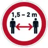 Pittogramma adesivo – da terra – “Mantenere la distanza di sicurezza” – diametro 43 cm