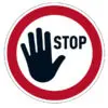 Pittogramma adesivo – da terra – “Stop” – diametro 43 cm –