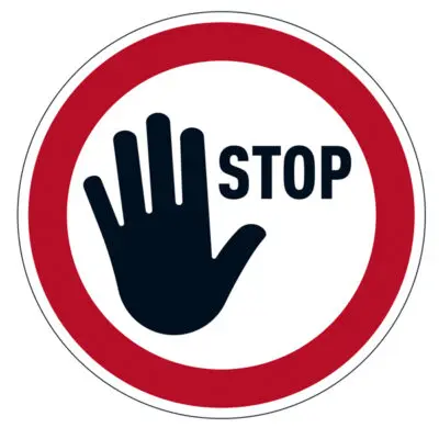 Pittogramma adesivo – da terra – “Stop” – diametro 43 cm –