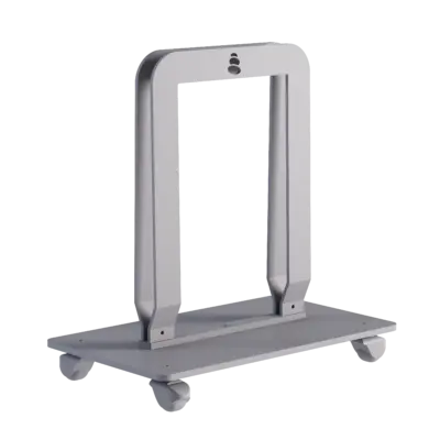 Struttura Freestanding per un pannello privacy singolo su ruote