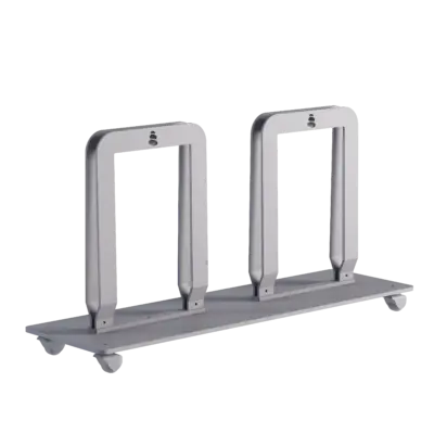 Struttura freestanding  per 2 pannelli privacy oientabile su ruote