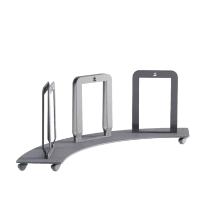 Struttura Freestanding Curva per 3 Pannelli Privacy su Ruote