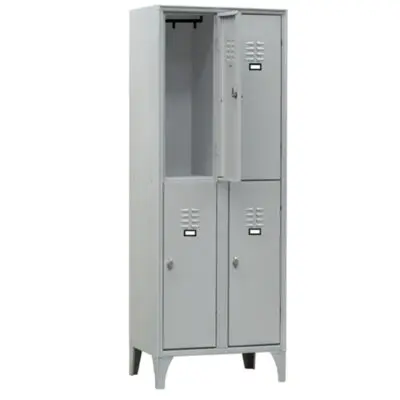 Armadio spogliatoio in metallo - 4 vani sovrapposti - 60 x 50 x 180 cm