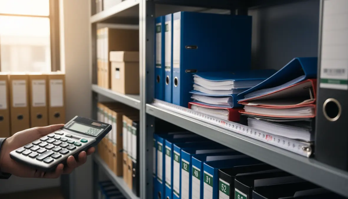 Calcolo dello spazio necessario per archiviazione documenti in armadi metallici