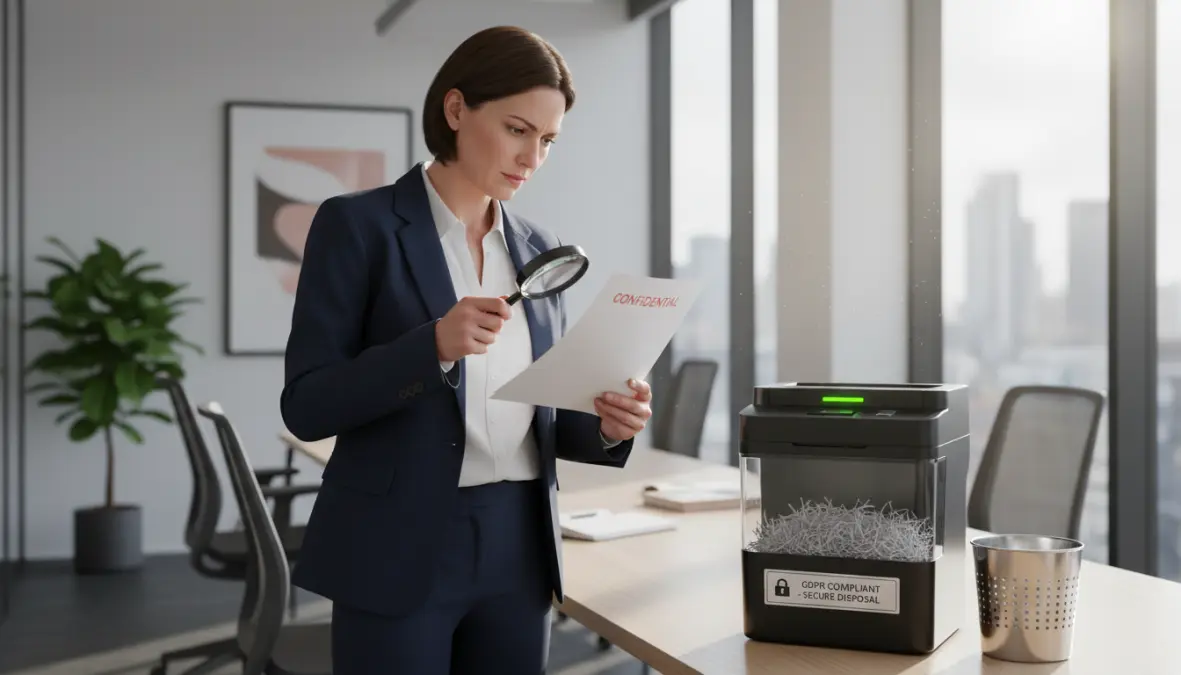 Distruzione sicura documenti riservati aziendali per conformità GDPR in ufficio professionale